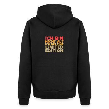 Ich Bin Nicht Alt Geburtstag - Unisex Premium Bio Zip Hoodie - Schwarz - Hinten - Nico (187cm)