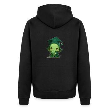 Ein süßer Baby-Cthulhu - Unisex Premium Bio Zip Hoodie - Schwarz - Hinten - Nico (187cm)
