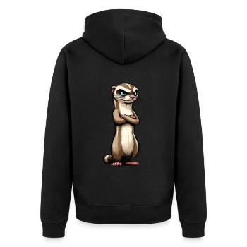 Ferrets Ferret keepers Ferret owners - Unisex Premium Organic Zip Hoodie - black - Back - Nico (187cm)