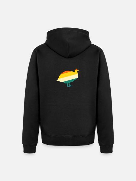 Hühner Hahn Perlhuhn - Unisex Premium Bio Zip Hoodie - Schwarz