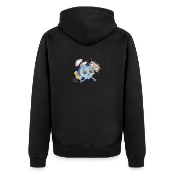 Sommer - Unisex Premium Bio Zip Hoodie - Schwarz - Hinten - Nico (187cm)
