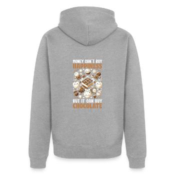 Ich Liebe - Unisex Premium Bio Zip Hoodie - Grau meliert - Hinten - Nico (187cm)