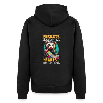 Drôle d’amant furet belette mammifère animal - Veste à capuche bio Premium Unisexe - noir - Dos - Nico (187cm)