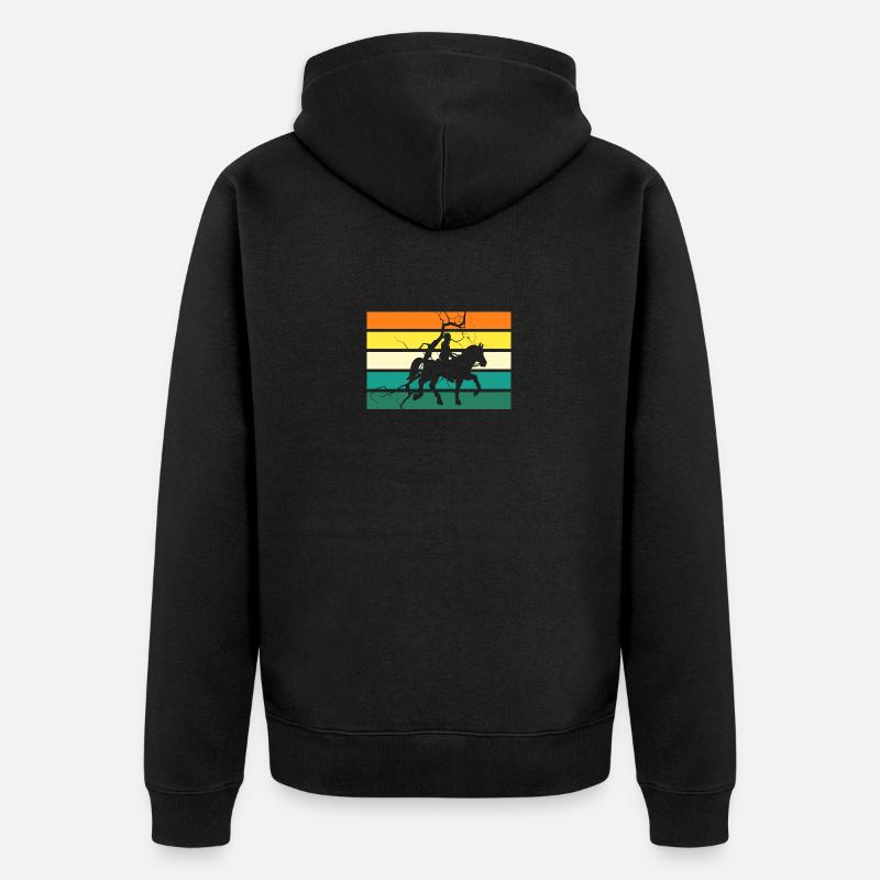 Reiten Pferde - Unisex Premium Bio Zip Hoodie - Schwarz
