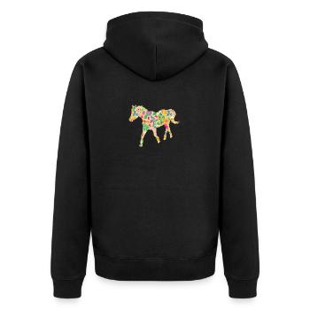 Monter à cheval - Veste à capuche bio Premium Unisexe - noir - Dos - Nico (187cm)
