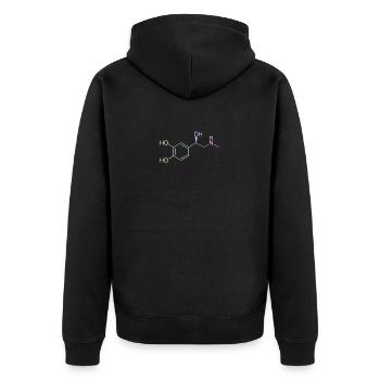 Adrenaline molecule - pastel colored - Unisex Premium Organic Zip Hoodie - black - Back - Nico (187cm)