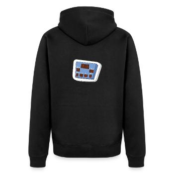 Ballsport - Unisex Premium Bio Zip Hoodie - Schwarz - Hinten - Nico (187cm)
