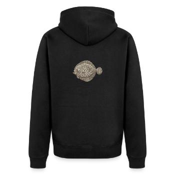 Meerestiere - Unisex Premium Bio Zip Hoodie - Schwarz - Hinten - Nico (187cm)
