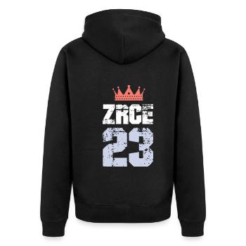 Zrce 23 Trikot 2023 - Unisex Premium Bio Zip Hoodie - Schwarz - Hinten - Nico (187cm)