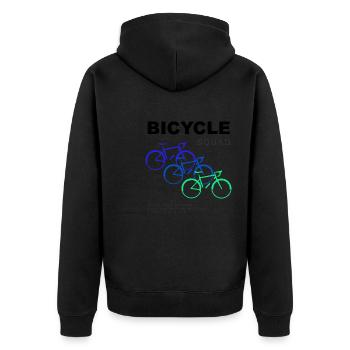 Bicycle Squad Hobby-Radfahrer - Unisex Premium Bio Zip Hoodie - Schwarz - Hinten - Nico (187cm)
