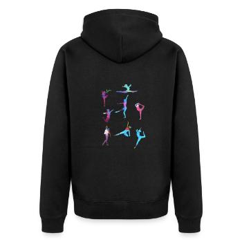 Gymnast, Yoga,Sports,Exercises,Dancing,Gymnastics - Unisex Premium Organic Zip Hoodie - black - Back - Nico (187cm)