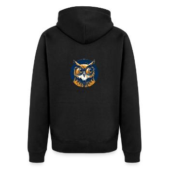 Owl Sunglasses Odd Eagle Owl - Unisex Premium Organic Zip Hoodie - black - Back - Nico (187cm)
