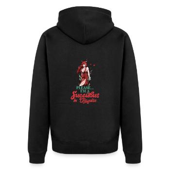 Succubus Flirty Nymph Sexy Anime Demon Wings Goth - Unisex Premium Organic Zip Hoodie - black - Back - Nico (187cm)