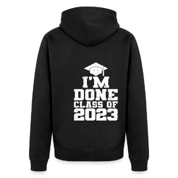 J’ai terminé le cadeau de la fête de fin d’études de la classe 2023 - Veste à capuche bio Premium Unisexe - noir - Dos - Nico (187cm)