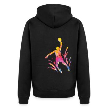 Basketteur Coloré Paint Slam Dunk Sports - Veste à capuche bio Premium Unisexe - noir - Dos - Nico (187cm)