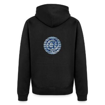 et e 12 - Unisex Premium Organic Zip Hoodie - black - Back - Nico (187cm)