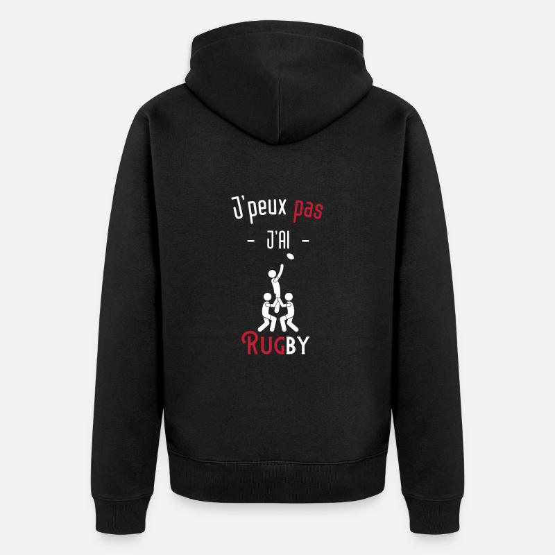 J'peux pas j'ai rugby - Veste à capuche bio Premium Unisexe - noir