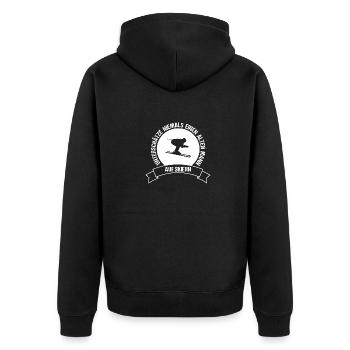 Unterschätze niemals einen alten Mann auf Skiern - Unisex Premium Bio Zip Hoodie - Schwarz - Hinten - Nico (187cm)