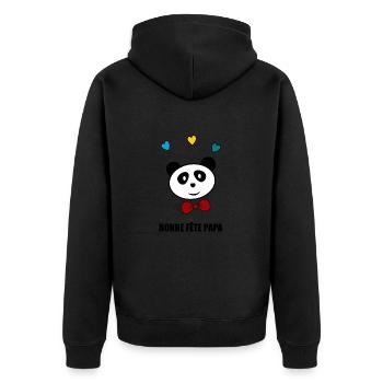 - GUTE PARTY, DAD. - DAD. VATERTAG. Frohe Party - Unisex Premium Bio Zip Hoodie - Schwarz - Hinten - Nico (187cm)