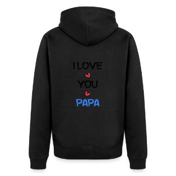 FATHER's DAY. HAPPY BIRTHDAY DAD. DAD. HAPPY BIRTHDAY - Unisex Premium Organic Zip Hoodie - black - Back - Nico (187cm)
