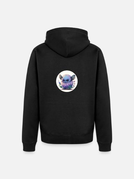 Cute and fantasy animal - Unisex Premium Organic Zip Hoodie - black