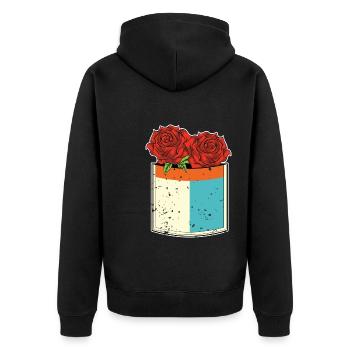 Fleurs Florales Cadeau Chest Pocket Roses - Veste à capuche bio Premium Unisexe - noir - Dos - Nico (187cm)