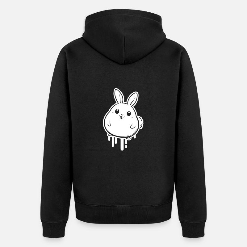 Lapin Drôle Pâques Mignon - Veste à capuche bio Premium Unisexe - noir