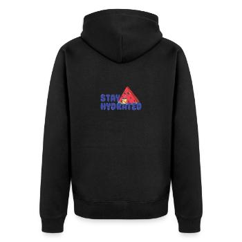 Sommer - Unisex Premium Bio Zip Hoodie - Schwarz - Hinten - Nico (187cm)