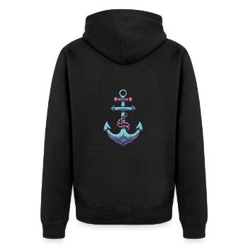 Port d’ancrage - Veste à capuche bio Premium Unisexe - noir - Dos - Nico (187cm)