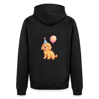 Golden Retriever Chiens Anniversaire Bébé Drôle - Veste à capuche bio Premium Unisexe - noir - Dos - Nico (187cm)