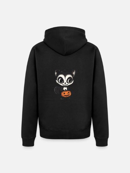 Skunk Halloween Comic Funny - Unisex Premium Organic Zip Hoodie - black