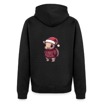 Bande dessinée de Noël Armadillo - Veste à capuche bio Premium Unisexe - noir - Dos - Nico (187cm)