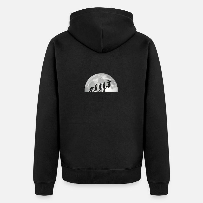 Federball Evolution Badminton - Unisex Premium Bio Zip Hoodie - Schwarz