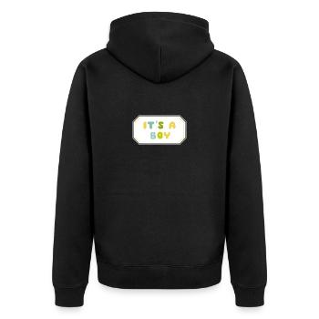 Geburtstag - Unisex Premium Bio Zip Hoodie - Schwarz - Hinten - Nico (187cm)