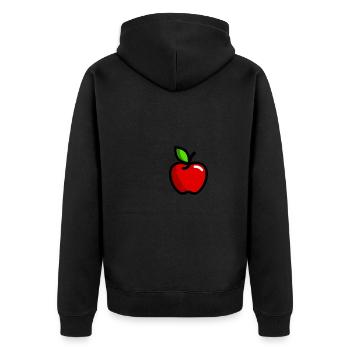 Apple - Illustration - Unisex Premium Organic Zip Hoodie - black - Back - Nico (187cm)