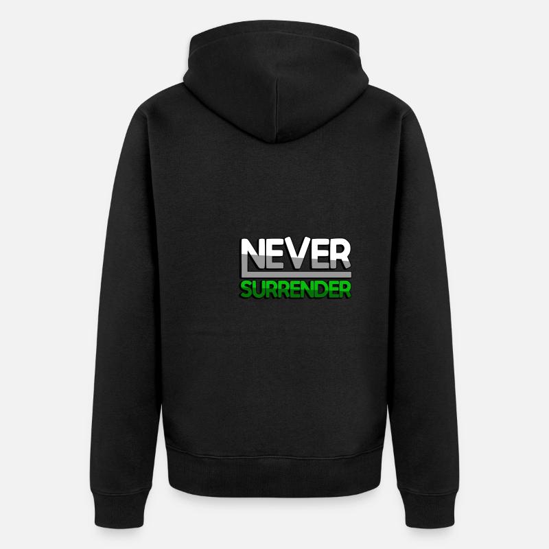 NEVER SURRENDER (Vert) - Jeux - Veste à capuche bio Premium Unisexe - noir