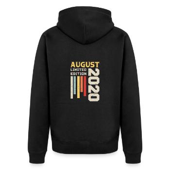 Août 2020 - Cadeau anniversaire Août 2020 Août - Veste à capuche bio Premium Unisexe - noir - Dos - Nico (187cm)