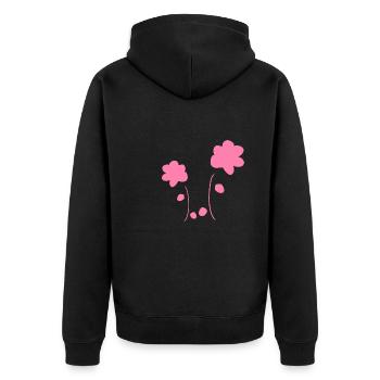 flower, flowers, symbol, plant, shape - Unisex Premium Organic Zip Hoodie - black - Back - Nico (187cm)