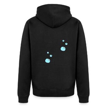 Soap bubbles circles shape water pattern - Unisex Premium Organic Zip Hoodie - black - Back - Nico (187cm)