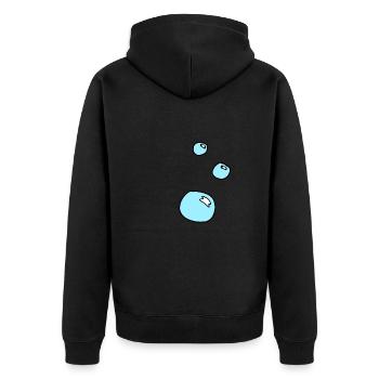 Soap Bubbles Circles Shape Water Blue - Unisex Premium Organic Zip Hoodie - black - Back - Nico (187cm)