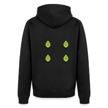 four leaves leaf green nature pattern - Unisex Premium Organic Zip Hoodie - black - Back - Nico (187cm)