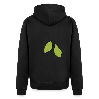 Icône de feuille à deux feuilles - Veste à capuche bio Premium Unisexe - noir - Dos - Nico (187cm)