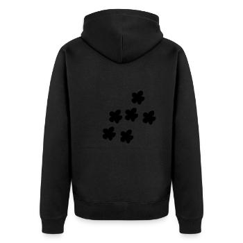 Blume muster Pflanze Symbol Natur blumen - Unisex Premium Bio Zip Hoodie - Schwarz - Hinten - Nico (187cm)