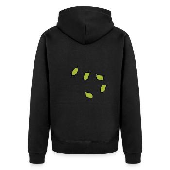Arbre à motif de feuilles vertes - Veste à capuche bio Premium Unisexe - noir - Dos - Nico (187cm)