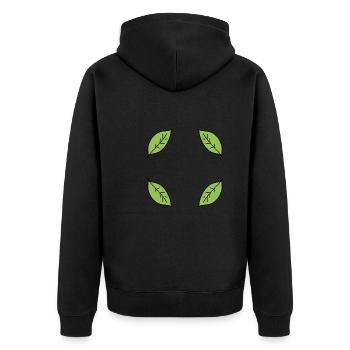 Forme de cadre de feuille Feuilles Nature Vert - Veste à capuche bio Premium Unisexe - noir - Dos - Nico (187cm)
