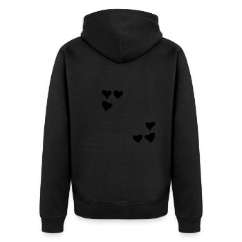 Motif coeurs cadre symbole coeur amour - Veste à capuche bio Premium Unisexe - noir - Dos - Nico (187cm)