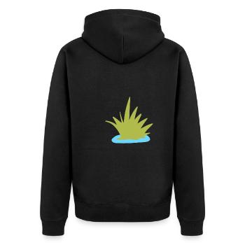 grass wasser natur pflanze symbol - Unisex Premium Bio Zip Hoodie - Schwarz - Hinten - Nico (187cm)