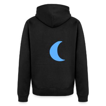 Forme de lune Planète Symbole Bleu - Veste à capuche bio Premium Unisexe - noir - Dos - Nico (187cm)