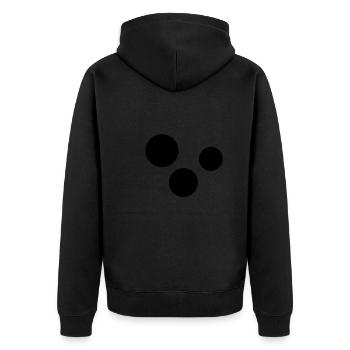 drei kreise kreis - Unisex Premium Bio Zip Hoodie - Schwarz - Hinten - Nico (187cm)