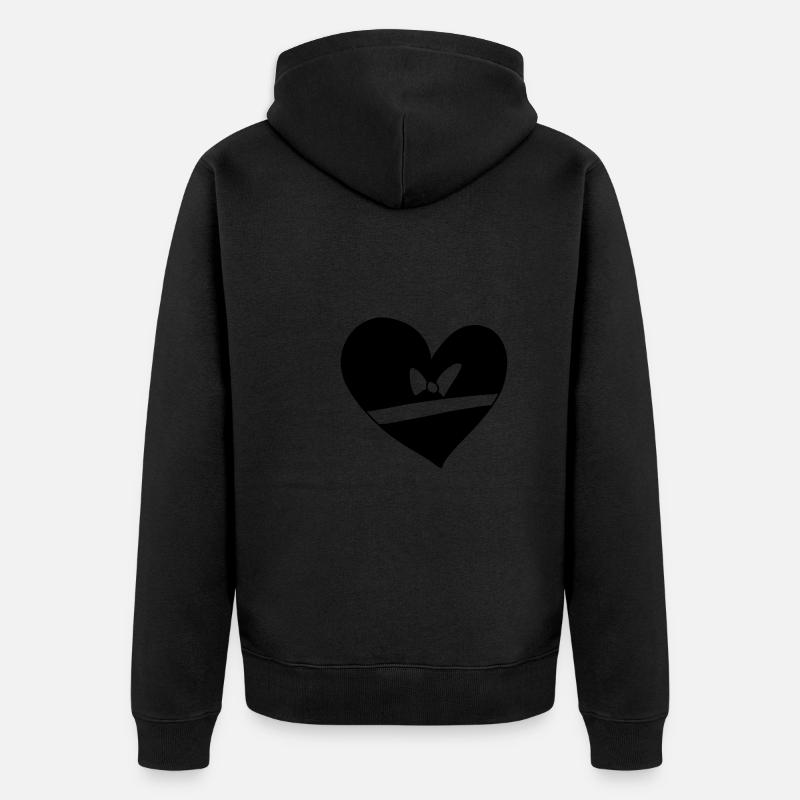Symbole Coeur Love Loop Line - Veste à capuche bio Premium Unisexe - noir